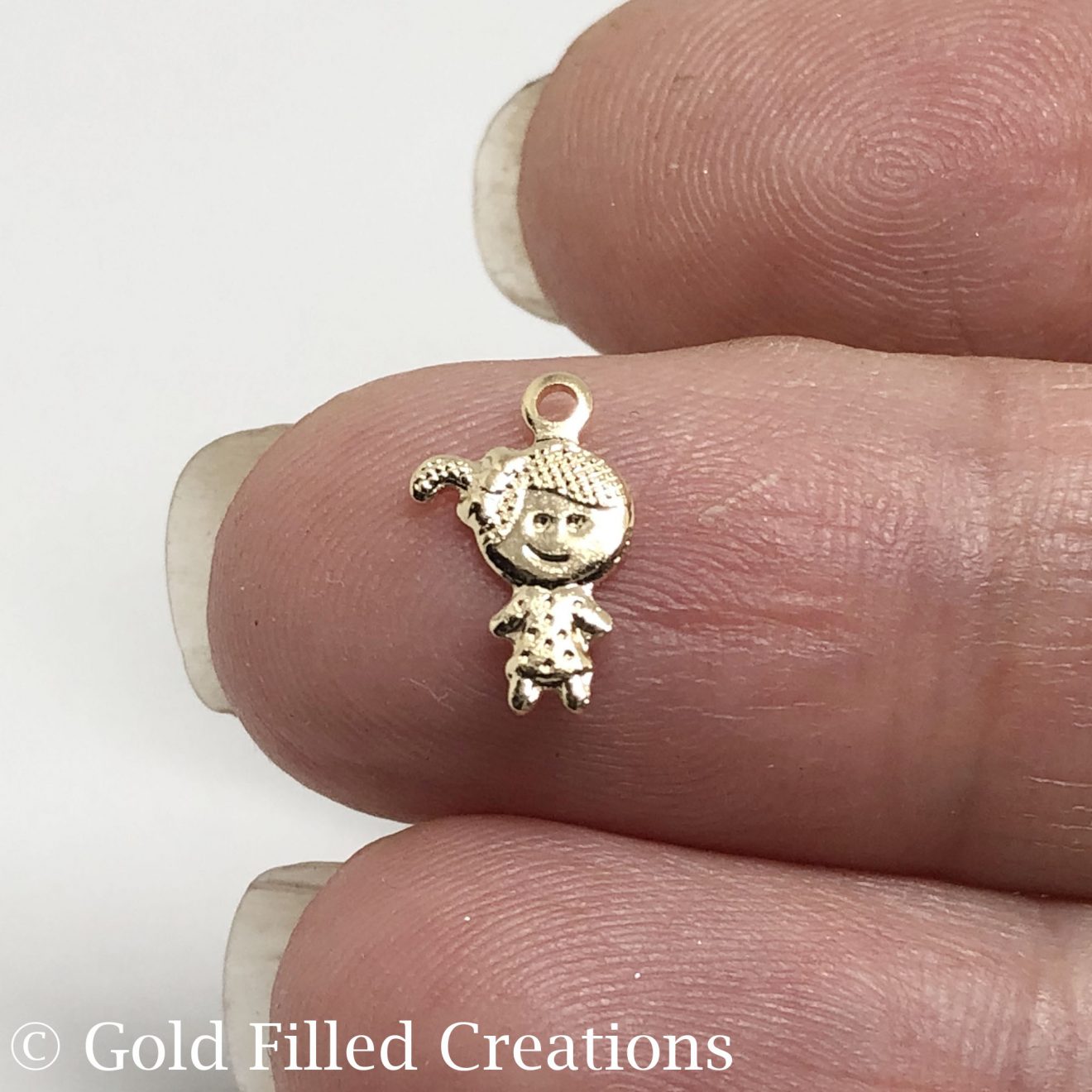 Gold filled Little Girl Charms pandent , 10 50 100 250 pieces 40