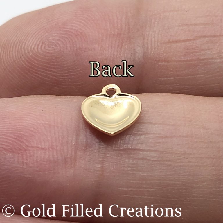 Gold filled Heart charms 8.5mm , 10 50 100 300 pieces 30discount