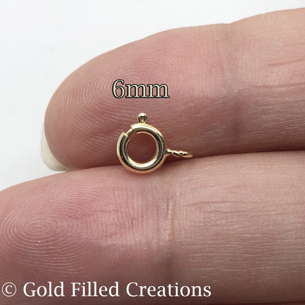 Gold filled spring ring clasps 6mm , 10 50 pieces 10 discount , gold