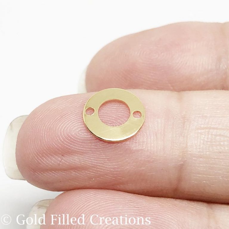 Gold Filled round connectors 9.3mm , 10 50 100 pieces 20 discount