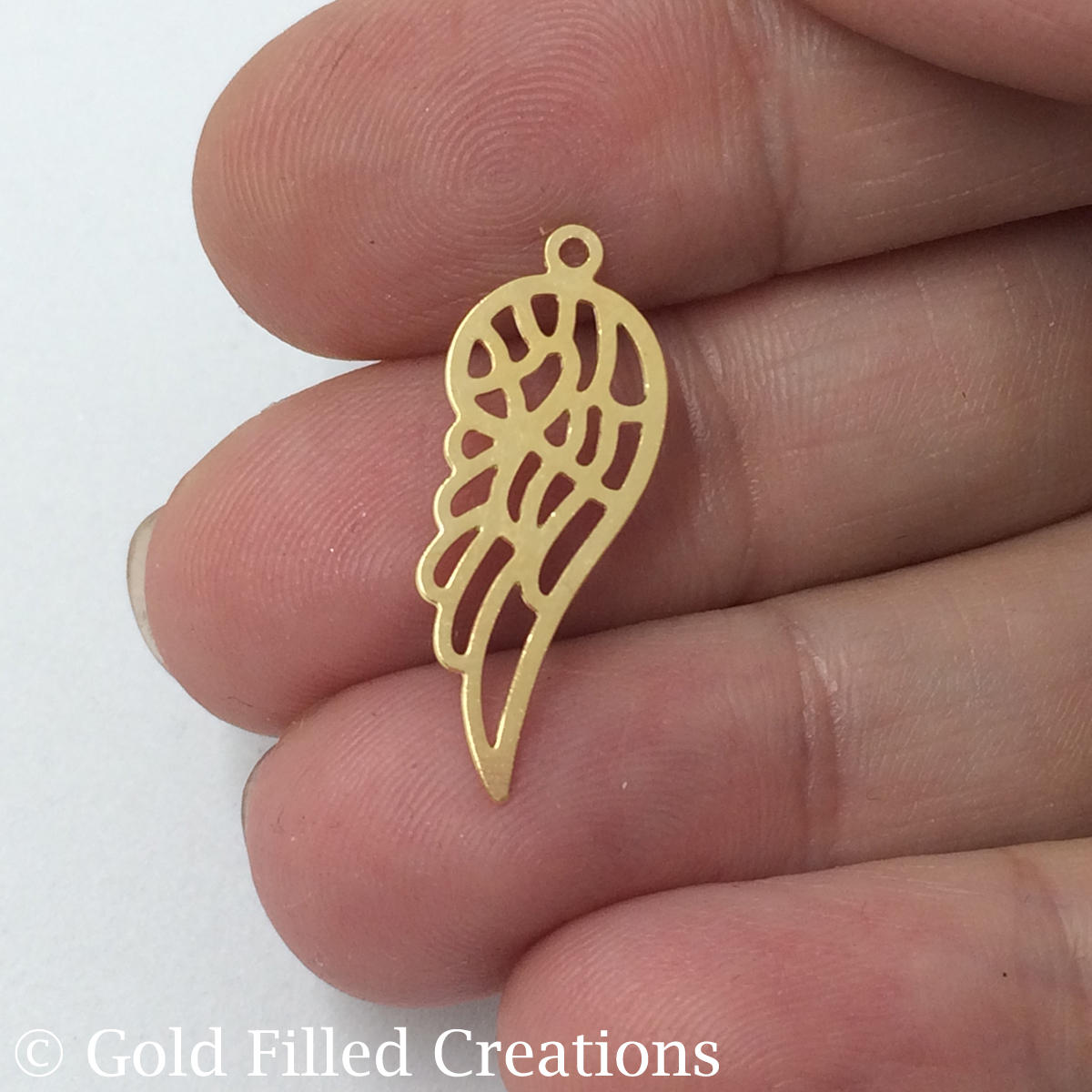Gold charms angel wing