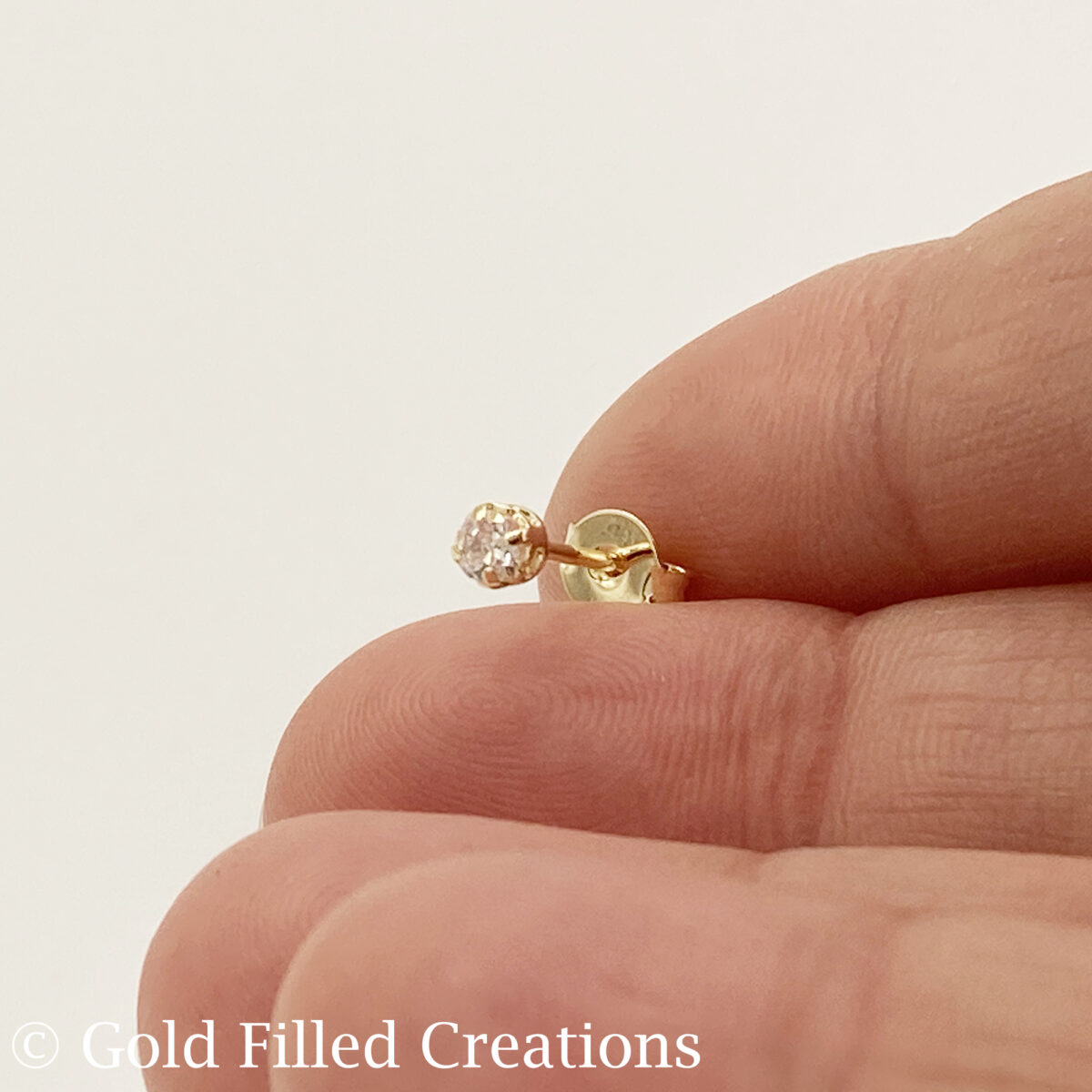 Gold Filled Clear Round CZ Cubic Zirconi 