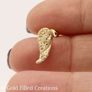 Gold Filled Angel Wing Stud Earrings