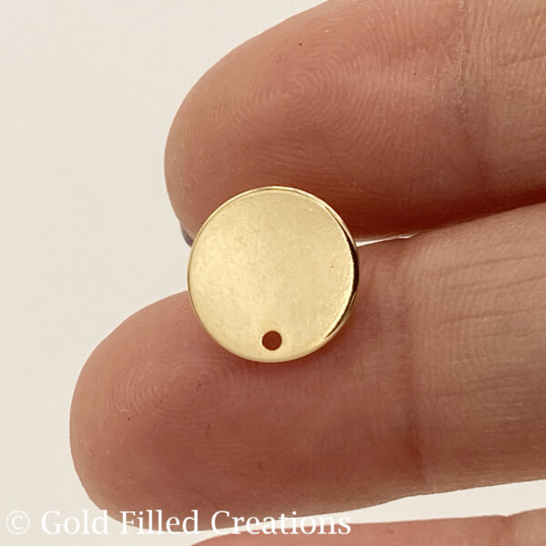 Gold Filled Round Circle Earrings Studs 11mm