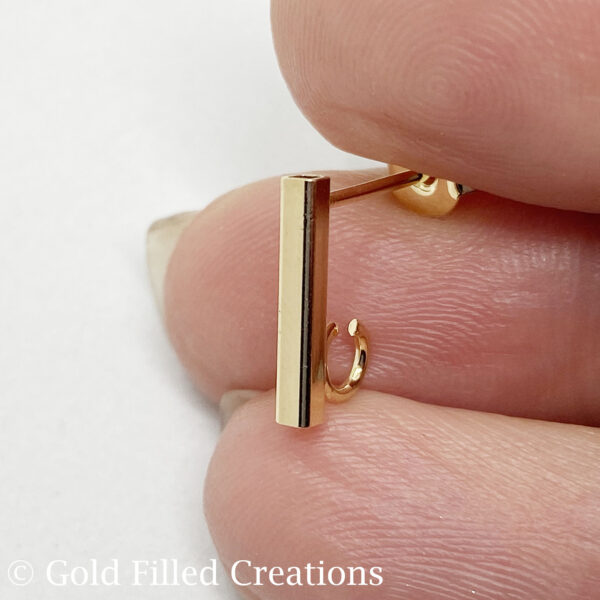 Gold Filled Bar Earrings Studs 12mm