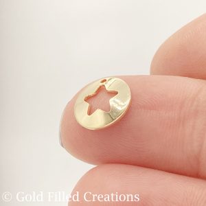 Gold Filled Round Cut Out Star Charms 10mm