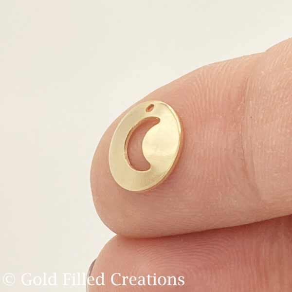 Gold Filled Round Cut Out Moon Charms