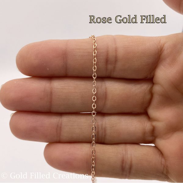 Rose Gold Filled Flat Cable chain