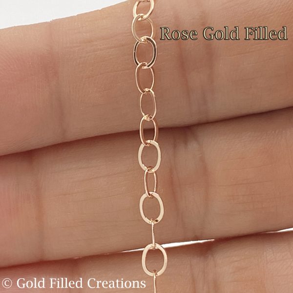 Rose Gold Filled chain flat cable
